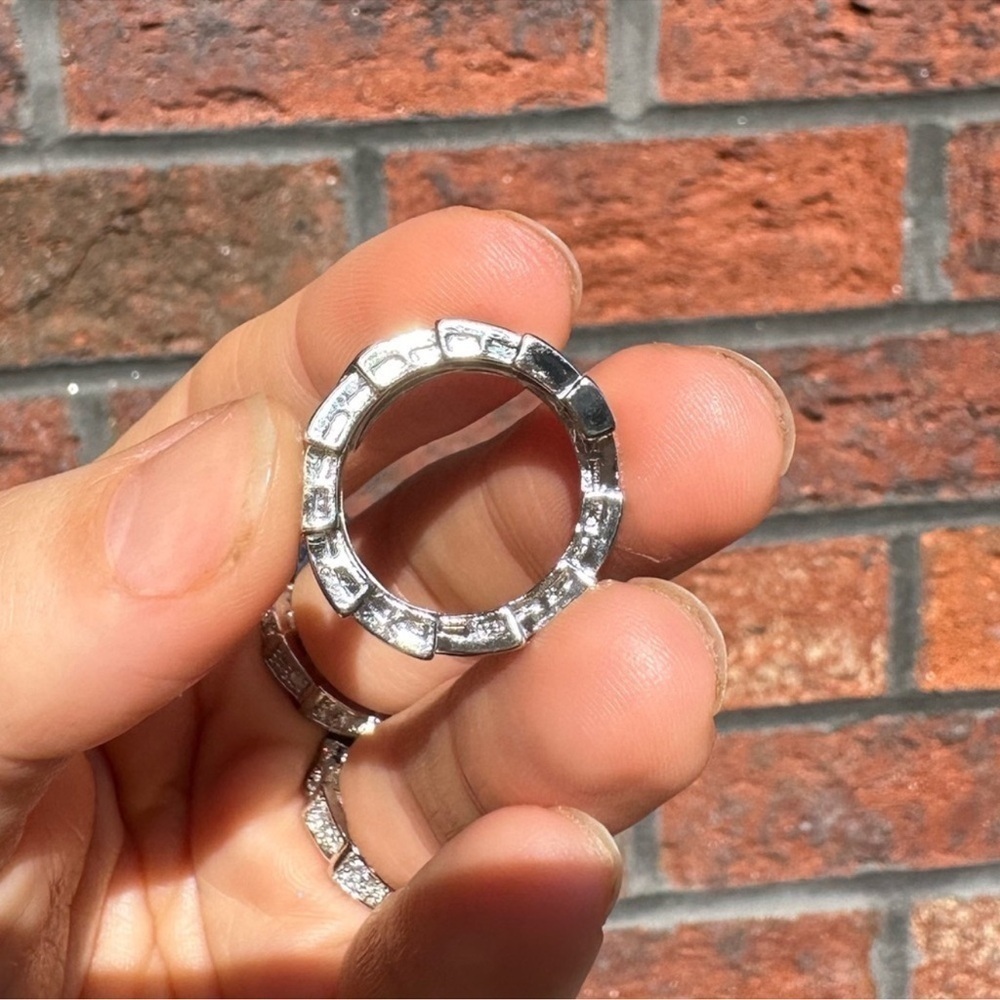 Serpenti Viper Silver Snake Crystal Ring - Picture 15 of 16